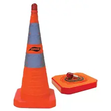 Aervoe 28" Collapsible Safety Cone, Red LED, Orange 