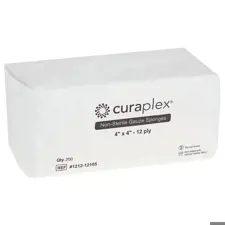 Curaplex Non-Sterile Gauze Sponge, Woven, 12 Ply, 4x4 