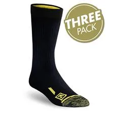 First Tactical 9" Duty Sock Cotton, 3-Pack, Black
