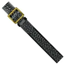 Dutyman 1.75" Black Belt,Thick Baskeweave, Gold Buckle 