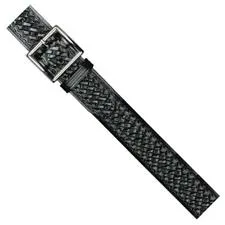 Dutyman 1.75" Black Belt,Thick Basketweave, Silver Buckle