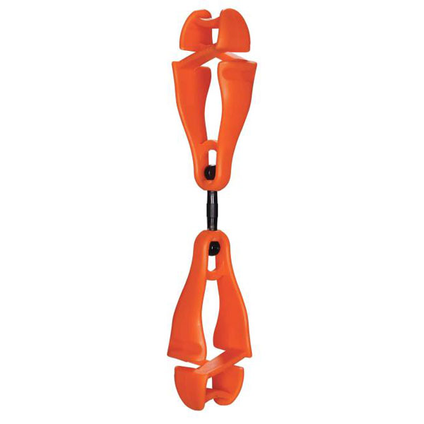 Ergodyne Squids Glove Clip Holder, Dual Clips, Orange 