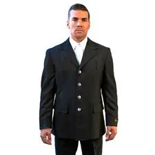 Anchor Dress Coat, CL A, Navy, Poly, Single Breasted, Slvr FD 