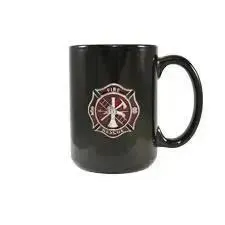 Coffee Mug, Black Maltese Cross, 12 oz 