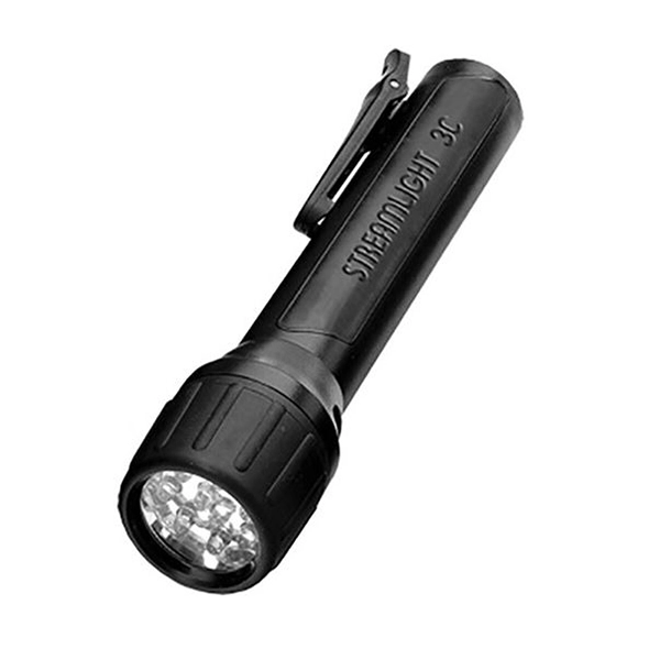 Streamlight Flashlight, LED 3C Propolymer Only, Black