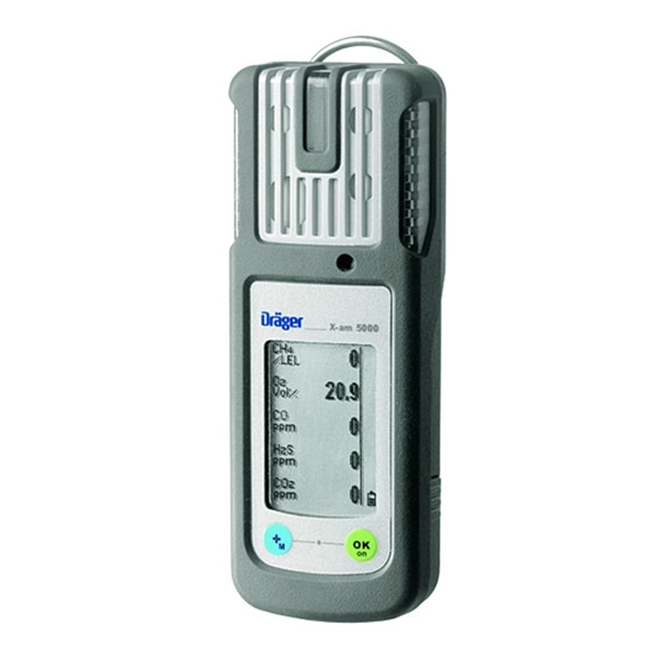 Draeger X-am 5000 Multi-Gas Detector-Ex/O2/DualCO/H2S NiMH 