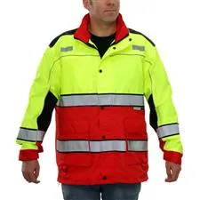 Hi Vis Responder Parka Safety Jacket, Waterproof, Lime/Red