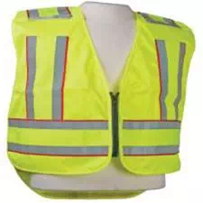 5PT Breakaway HiViz Vest, ANSI Lime/Yel Warp Knit,  Red Edge