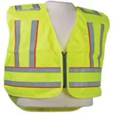 5PT Breakaway HiViz Vest, ANSI Lime/Yel Warp Knit,  Red Edge 