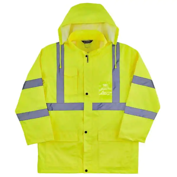 Rain Jacket, ANSI Class 3 Waterproof Lime