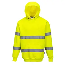 Portwest Hi-Viz Hooded Sweatshirt, Yellow 