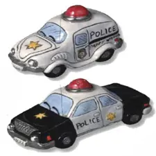 BlueSky Salt&Pepper Shakers, Police Cars 5" x 4" x 3" 