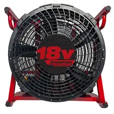 Ramfan 18" Battery Fan, 18V Dewalt Battery Compatible 