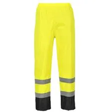 Portwest Hi-Vis Classic Cntrst Rain Pants, Yellow-Black 
