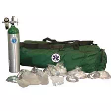 NAFECO Oxygen Kit w/ Bag  & 'E' Cylinder, Green