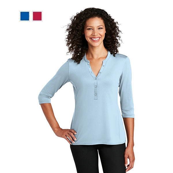 Port Authority Ladies UV Choice Pique Henley 