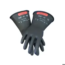 CPA 11" Class 0 Rubber Gloves Insulated, Black 