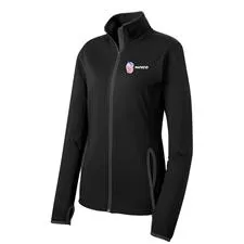 Sport-Tek Ladies Jacket Zip Nafeco Emb Black/Charcoal Grey 