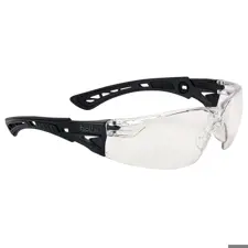 Bolle Rush+ Small Glasses Clear Lens, Black Frame 