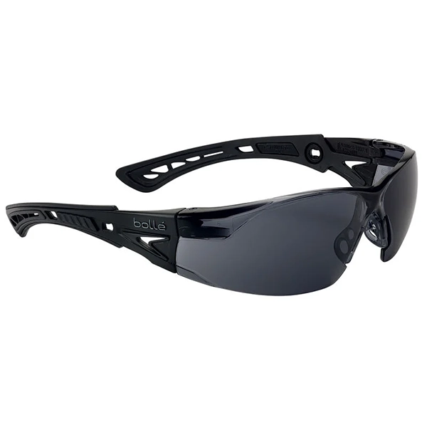 Bolle Rush+ Glasses, Smoke Lens, Black Frame 