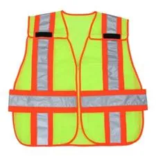 R&B Fab Safety Vest, Class 2, Lime, 5 Pt, Zipper
