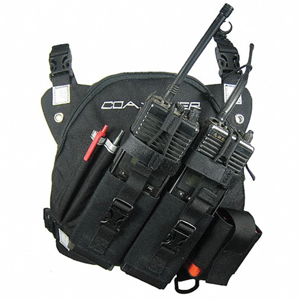 Coaxsher Chest Harness, DR-1 Command Dual Radio Black 