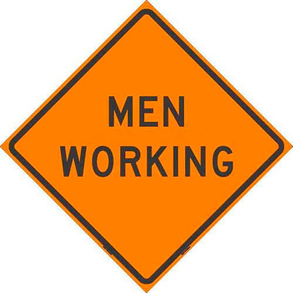 DSP 48" Superbright Roll Up Sign, Scr: Men Working 