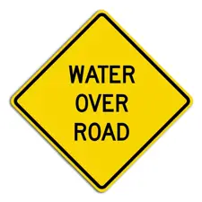 DSP 48" Yellow Roll Up Sign, Scr: Water Over Road 