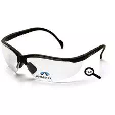 Pyramex V2 Reader Safety Glasses,Clr +2.0 Lens BlkFrame