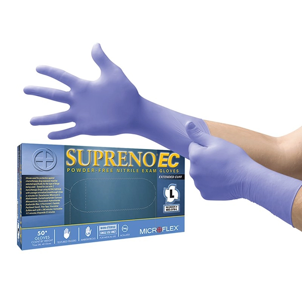 Microflex Gloves, Supreno EC Powder Free, Blue Nitrile 