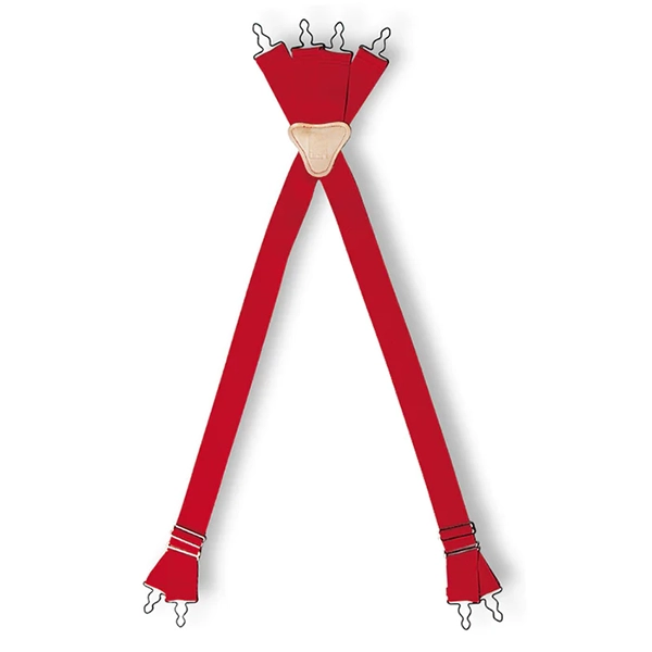 LION Suspender, Traditional, Red, 42" (Reg), Metal Loops 