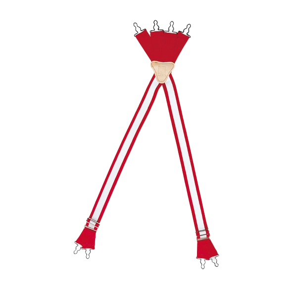 LION Suspender, Traditional, Red, Silver Trim, 48" (Long)