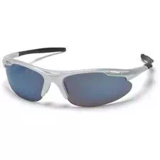 Pyramex Safety Glasses,Avante Ice Blue Lens Silver Frame