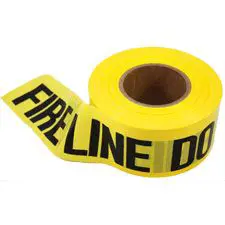 Barricade Tape, 2mm, 3"x1000', "Fireline Do Not Cross", YLW