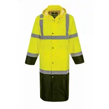 Portwest Hi-Viz 48" Rain Coat Class 3, Yellow-Black 