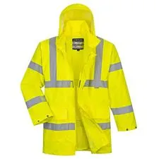 Portwest HiVis Rain Jacket Hooded, Yellow 