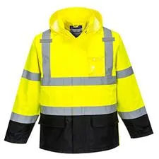 Portwest Hi-Vis Contrast Rain Jacket, Yellow Black