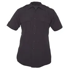 Elbeco Shirt, Mens Navy Poly SS, Zipper 