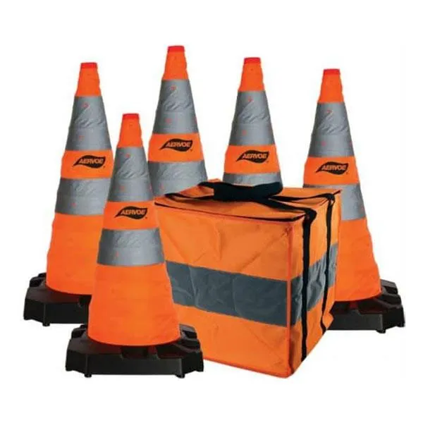Aervoe 28" H.D. Collapsible Safety Cone 5-Pack Kit 