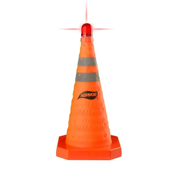 Aervoe 18" Collapsible Safety Cone, Red LED, Orange 