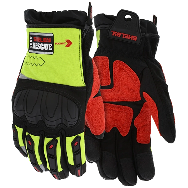 Shelby Xtrication Glove Gauntlet, High Visibility Red Palm