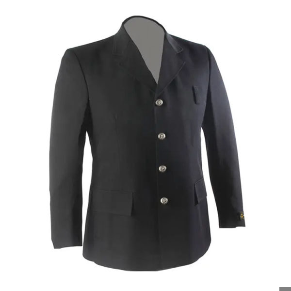 Anchor Dress Coat, Ladies Cl A Navy, Poly, Sngl Brstd,Slvr FD