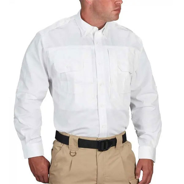 Propper Shirt, Mens Tactical LS P/C White w/Zipper