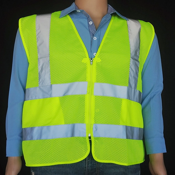 Hi-Viz Safety Vest, ANSI Class II, Zipper Front 
