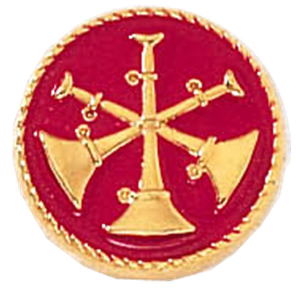 Blackinton Collar Insignia Gold Plate, Triple Bugle