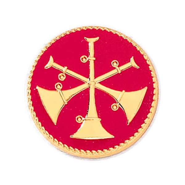 Blackinton Collar Insignia Gold Plate, Triple Bugle