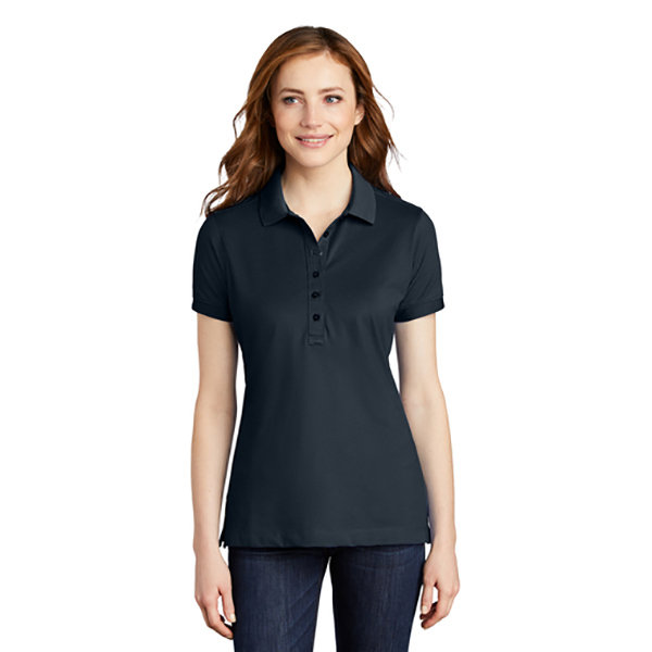 Port Authority Ladies Stretch Pique Polo Dress Blue Navy