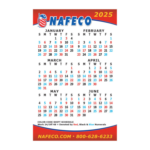 2025 Pocket Shift Calendar 10 Pack, Free Shipping