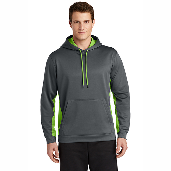 Sport-Tek Sport-Wick Fleece Pullover, Dk Smoke/Lime