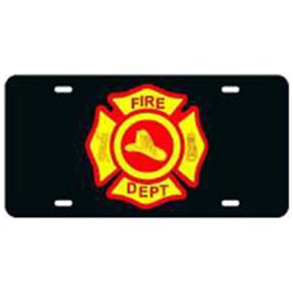 Laser Magic Tag, Black w/ "Fire Dept." Maltese Cross